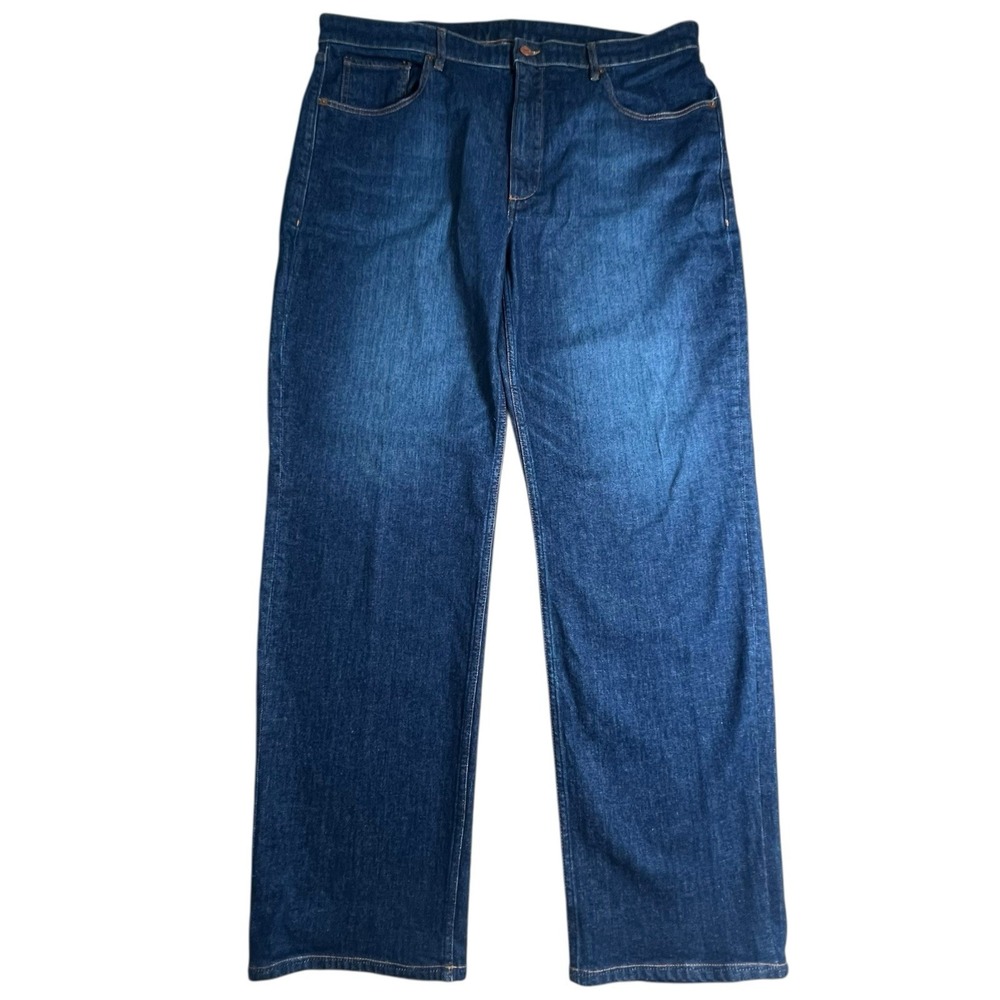 Atelier Munro Mens 42X33 Custom Fit Straight Leg Dark Wash Jeans - Picture 2 of 9